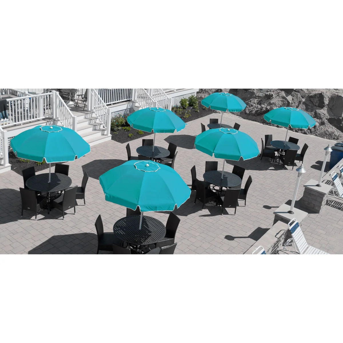 Catalina Aluminum 7.5' Manual Lift Patio Umbrella w/ Fiberglass Ribs 13
