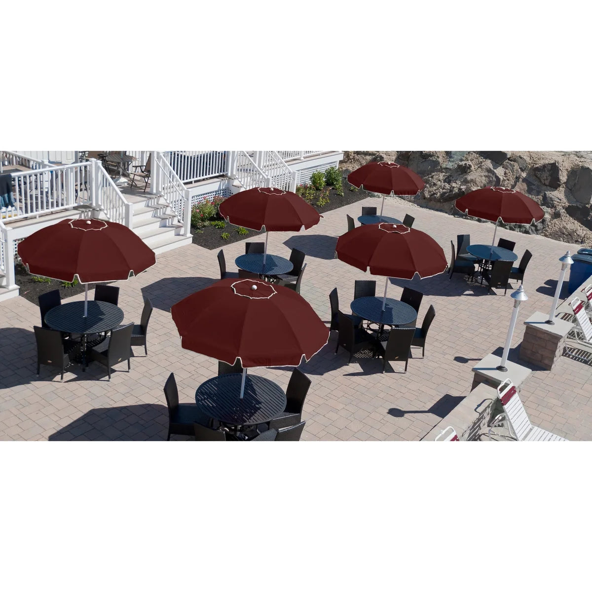 Catalina Aluminum 7.5' Manual Lift Patio Umbrella w/ Fiberglass Ribs 10