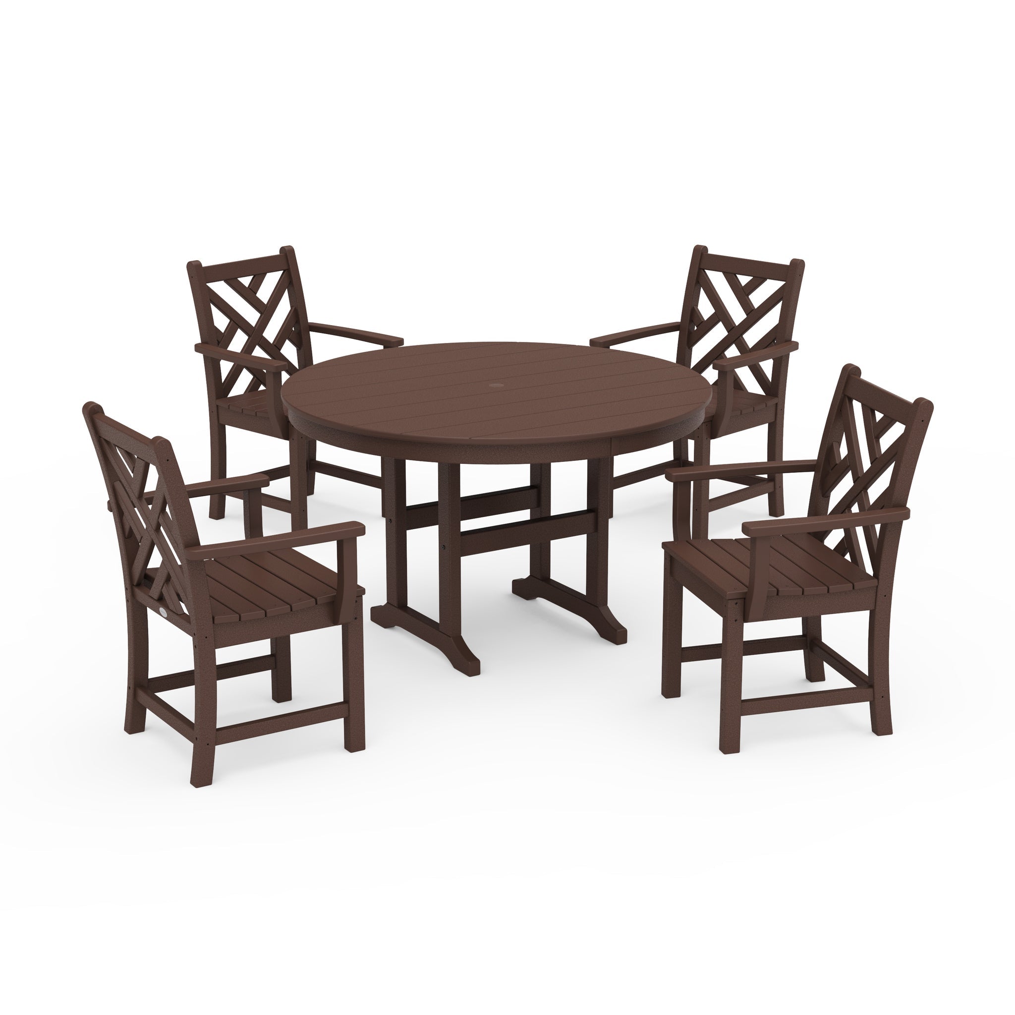 Chippendale 5-Piece Round Farmhouse Dining Set 3