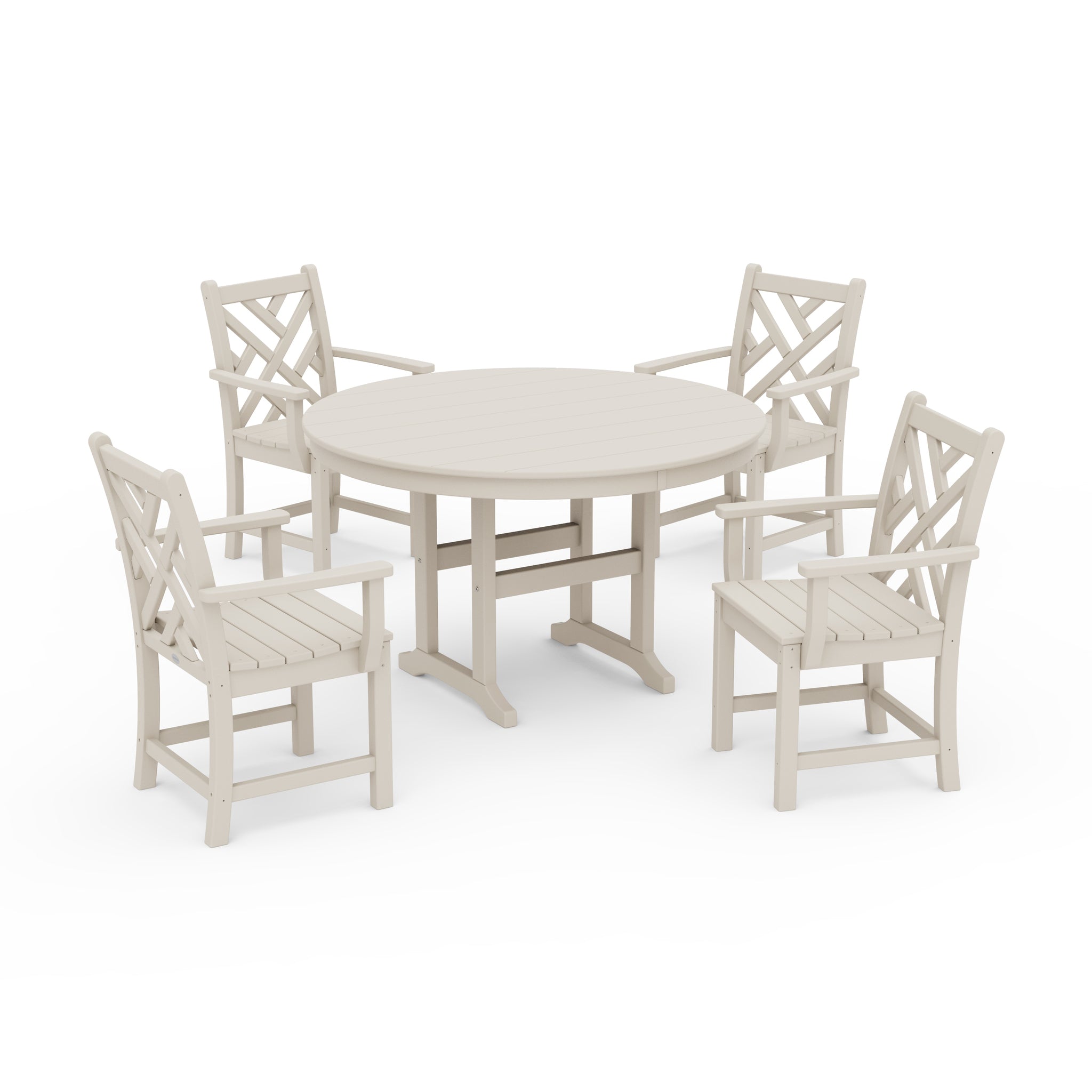 Chippendale 5-Piece Round Farmhouse Dining Set 5