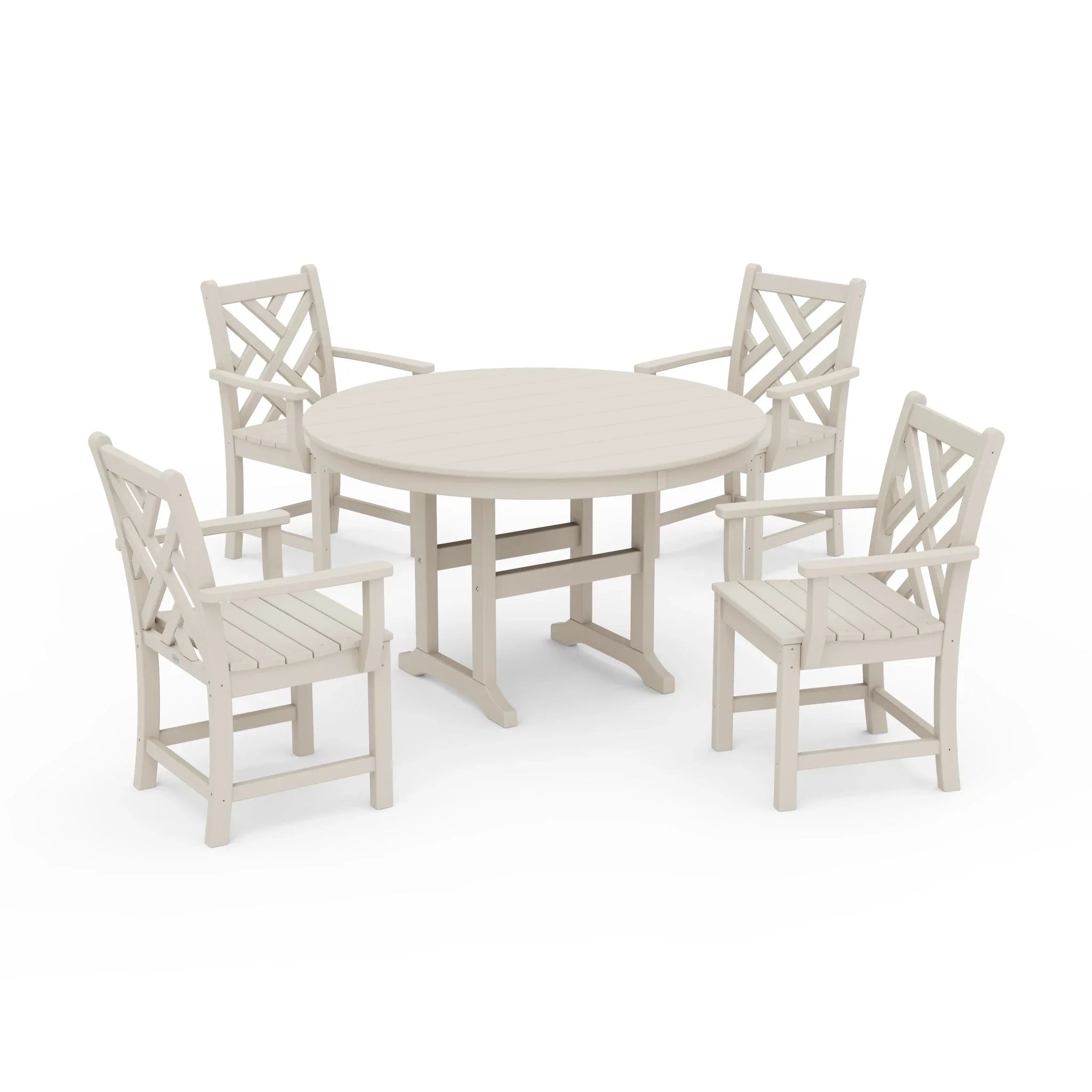 Chippendale 5-Piece Round Farmhouse Dining Set 5
