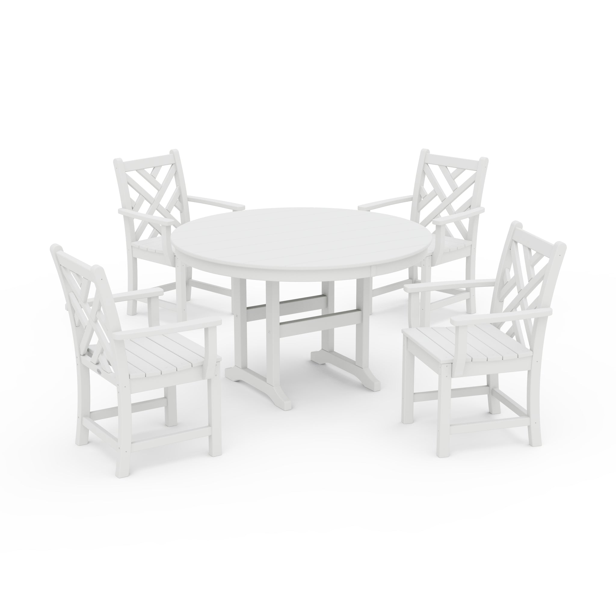 Chippendale 5-Piece Round Farmhouse Dining Set 6