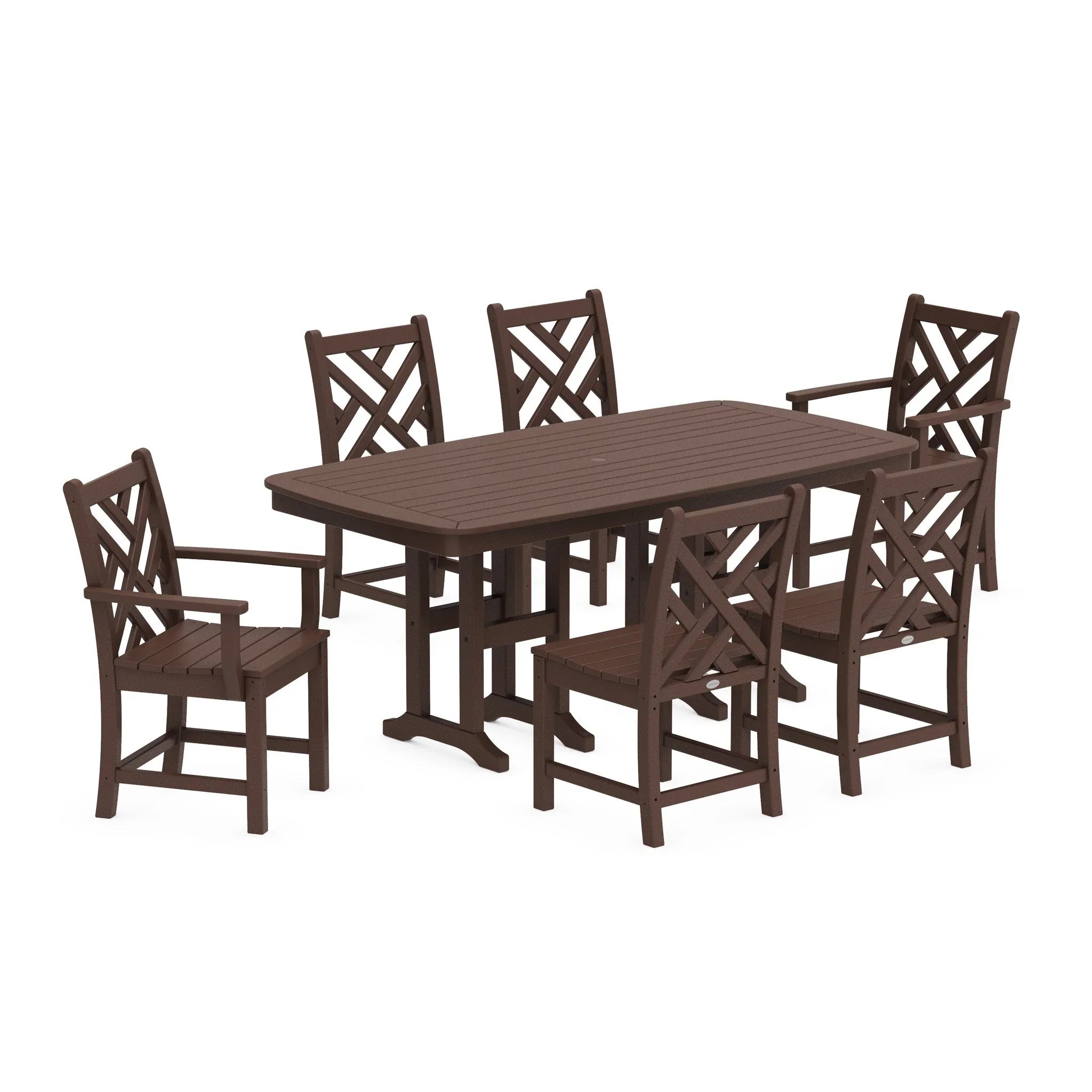 Chippendale 7-Piece Dining Set-PWS121-1-WH