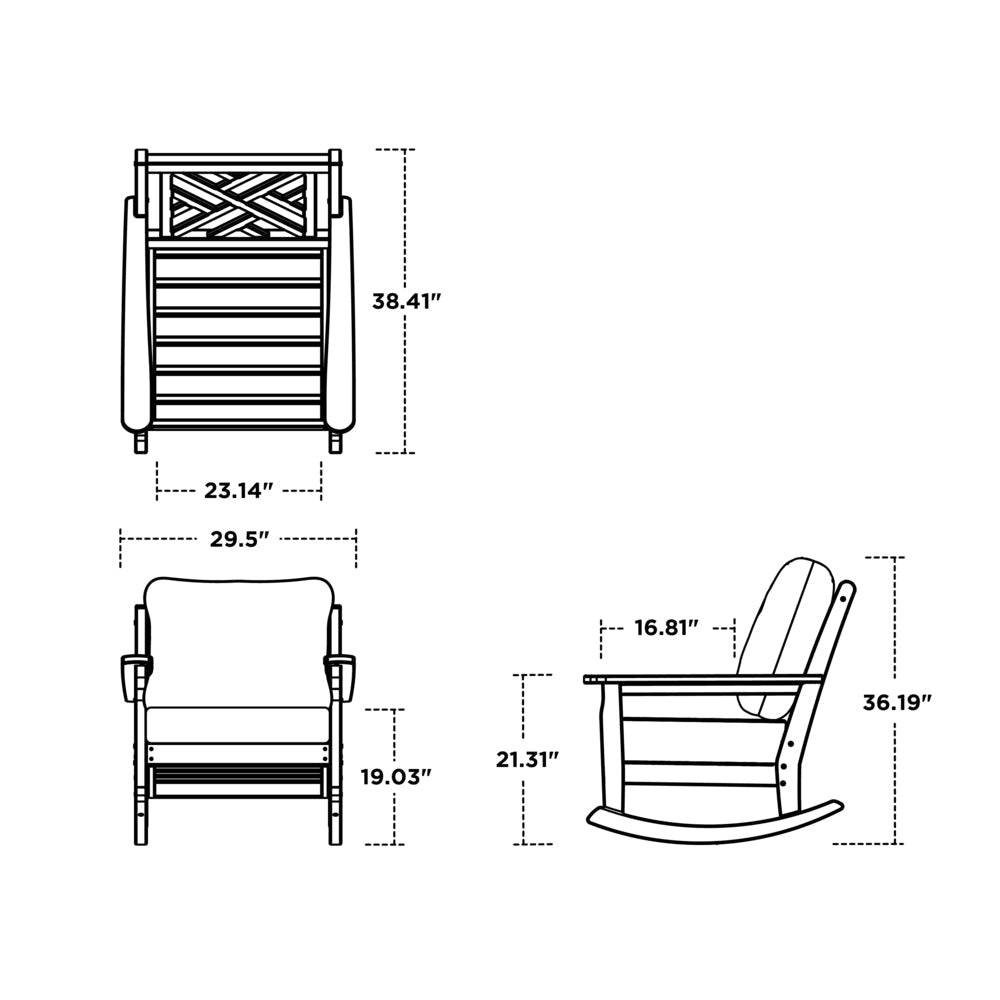 Chippendale Deep Seating Rocking Chair 4