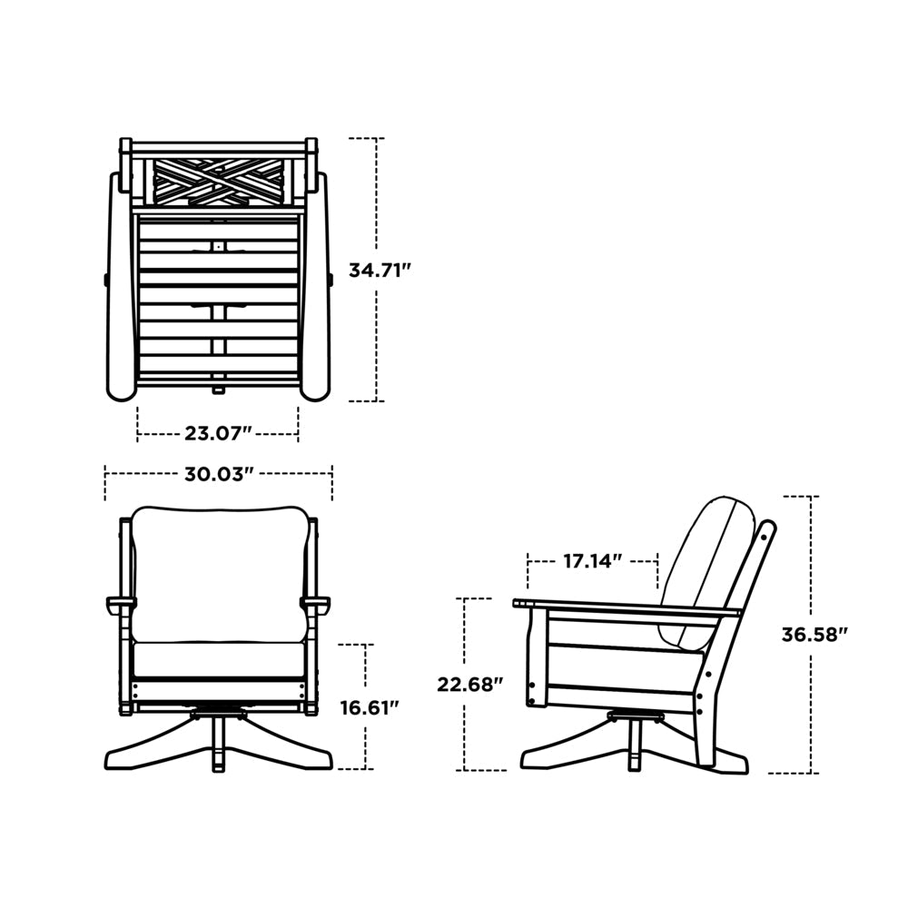 Chippendale Deep Seating Swivel Chair 4