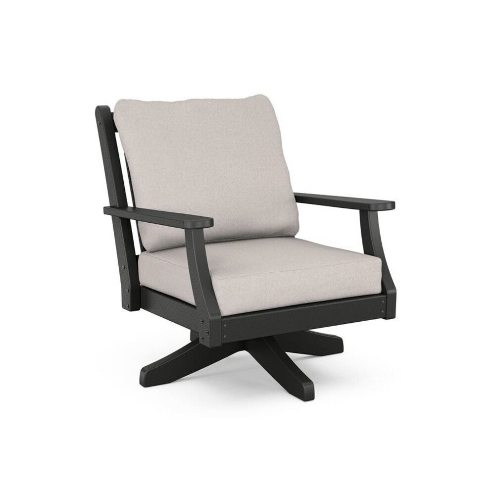 POLYWOOD Country Living Wovendale Cushioned Swivel Club Chair