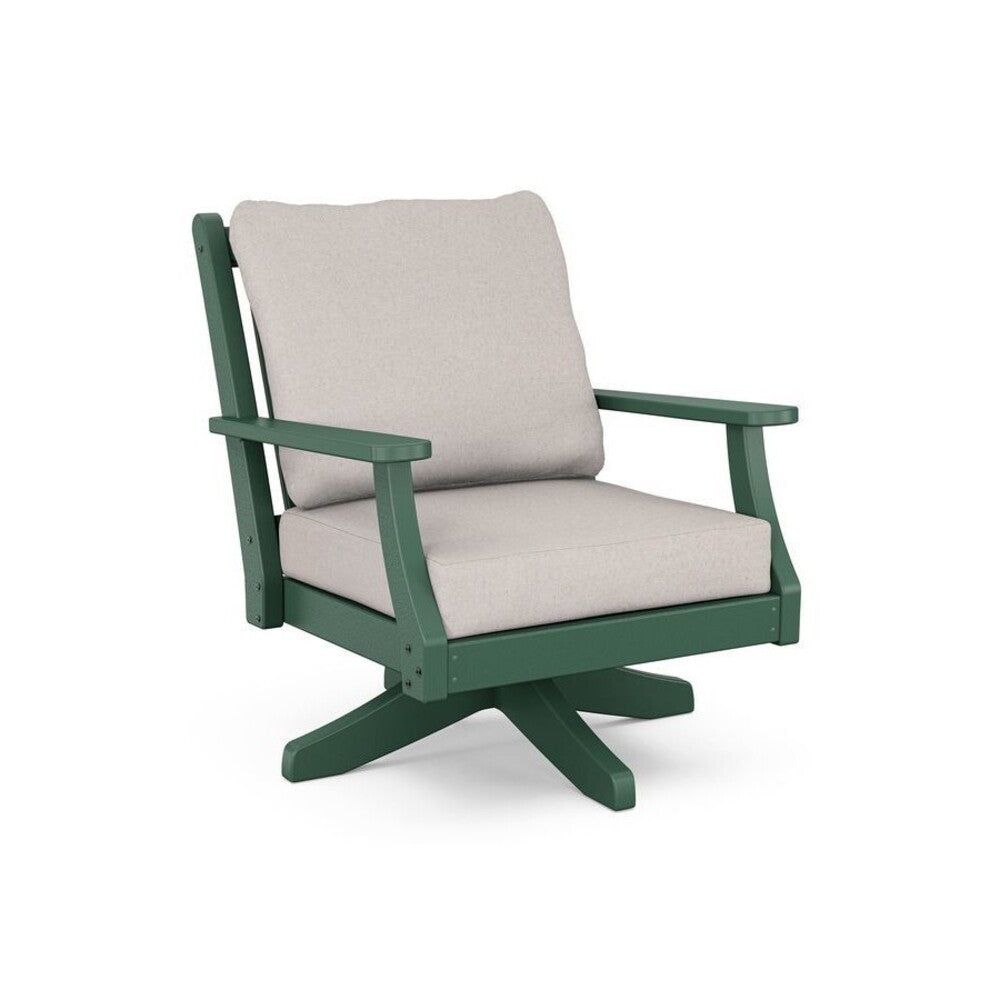 POLYWOOD Country Living Wovendale Cushioned Swivel Club Chair