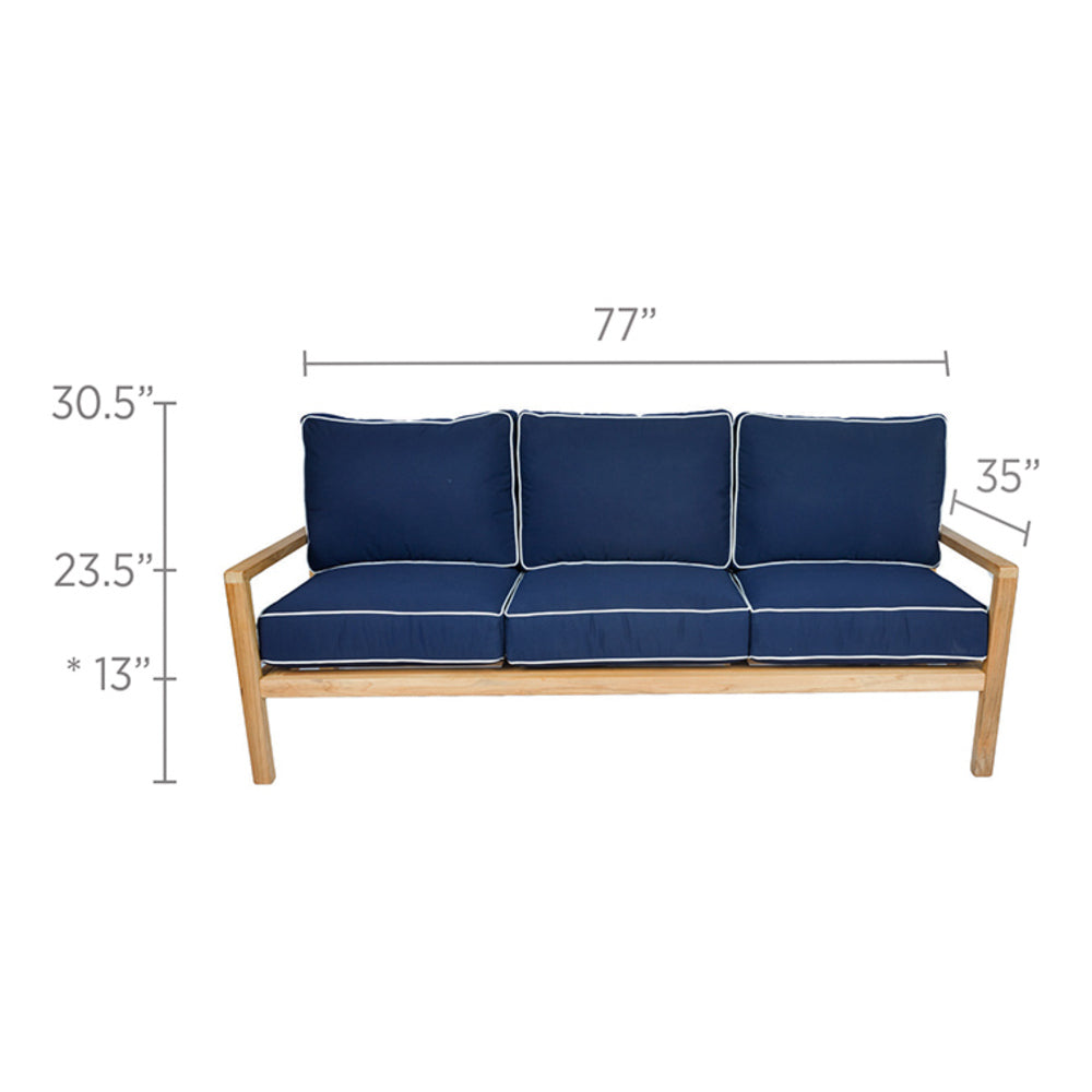 Royal Teak Coastal Cushioned Sofa