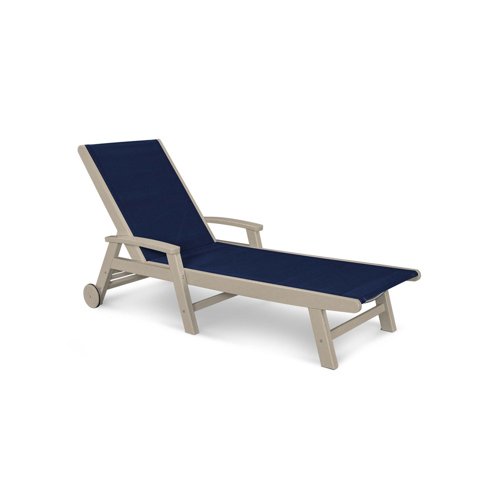 Coastal Sling Chaise with Wheels 2