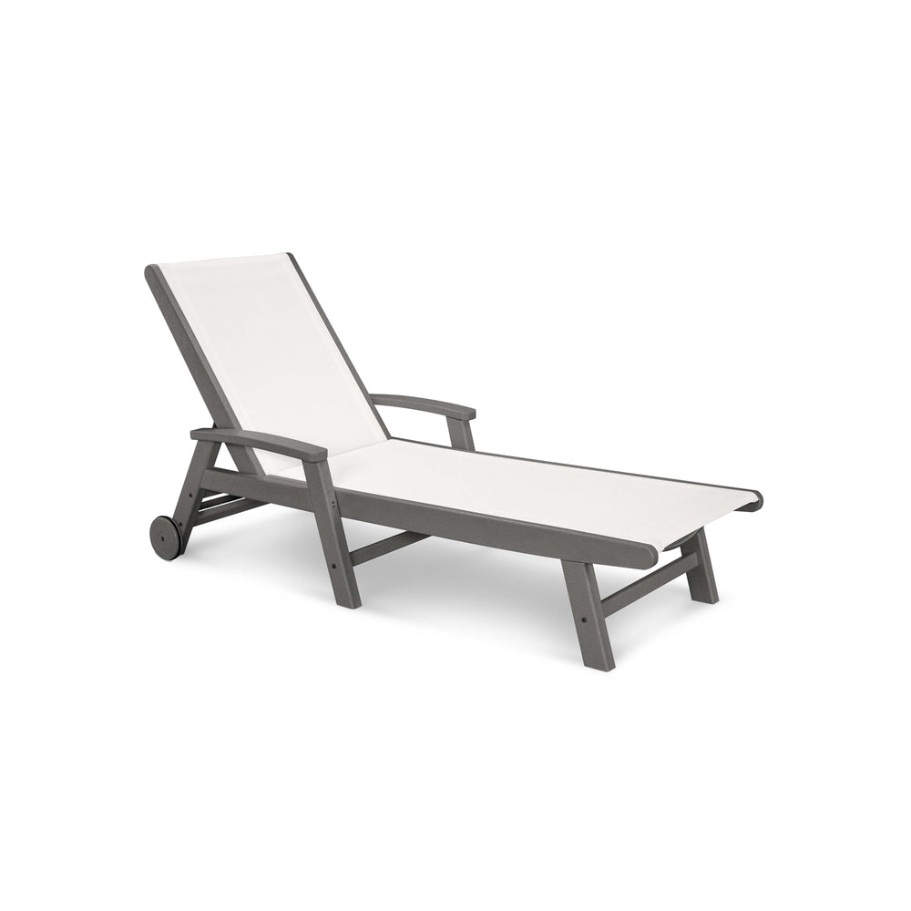 Coastal Sling Chaise with Wheels 4