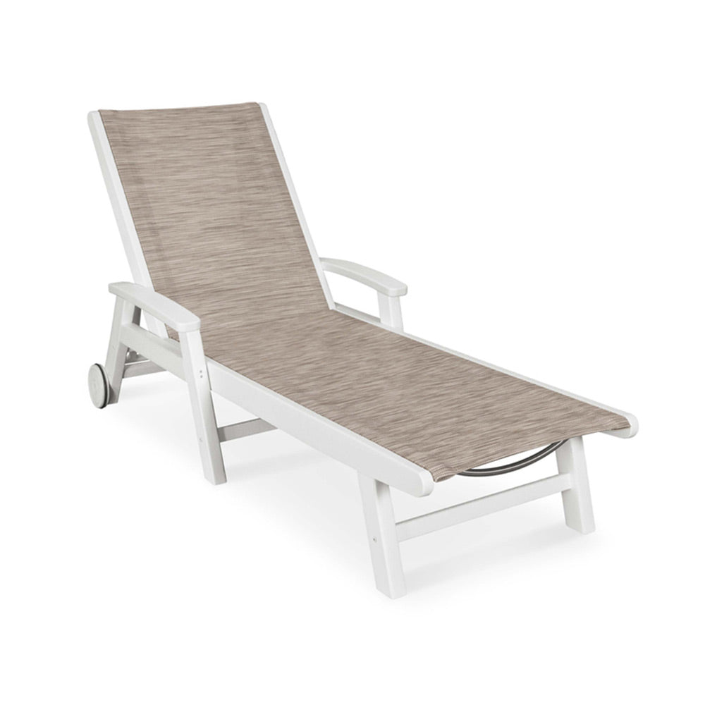 Coastal Sling Chaise with Wheels 9