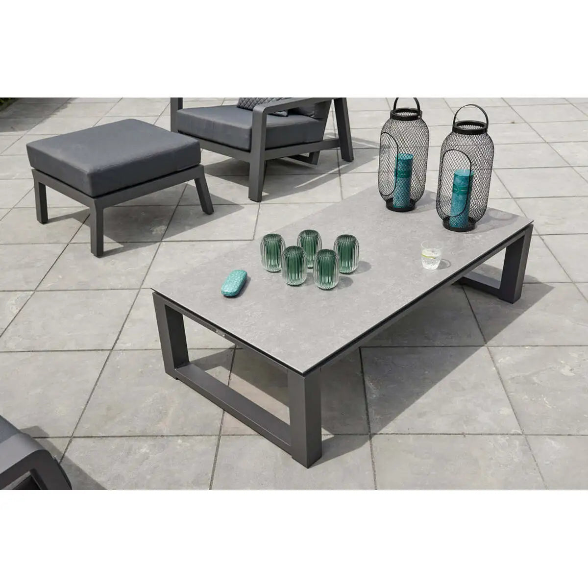 Primavera Coffee Table - Aluminum Frame With Ceramic Top