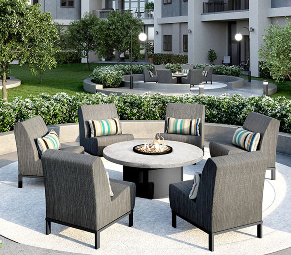 Concrete 42" Round Balcony Fire Table 4642BCC