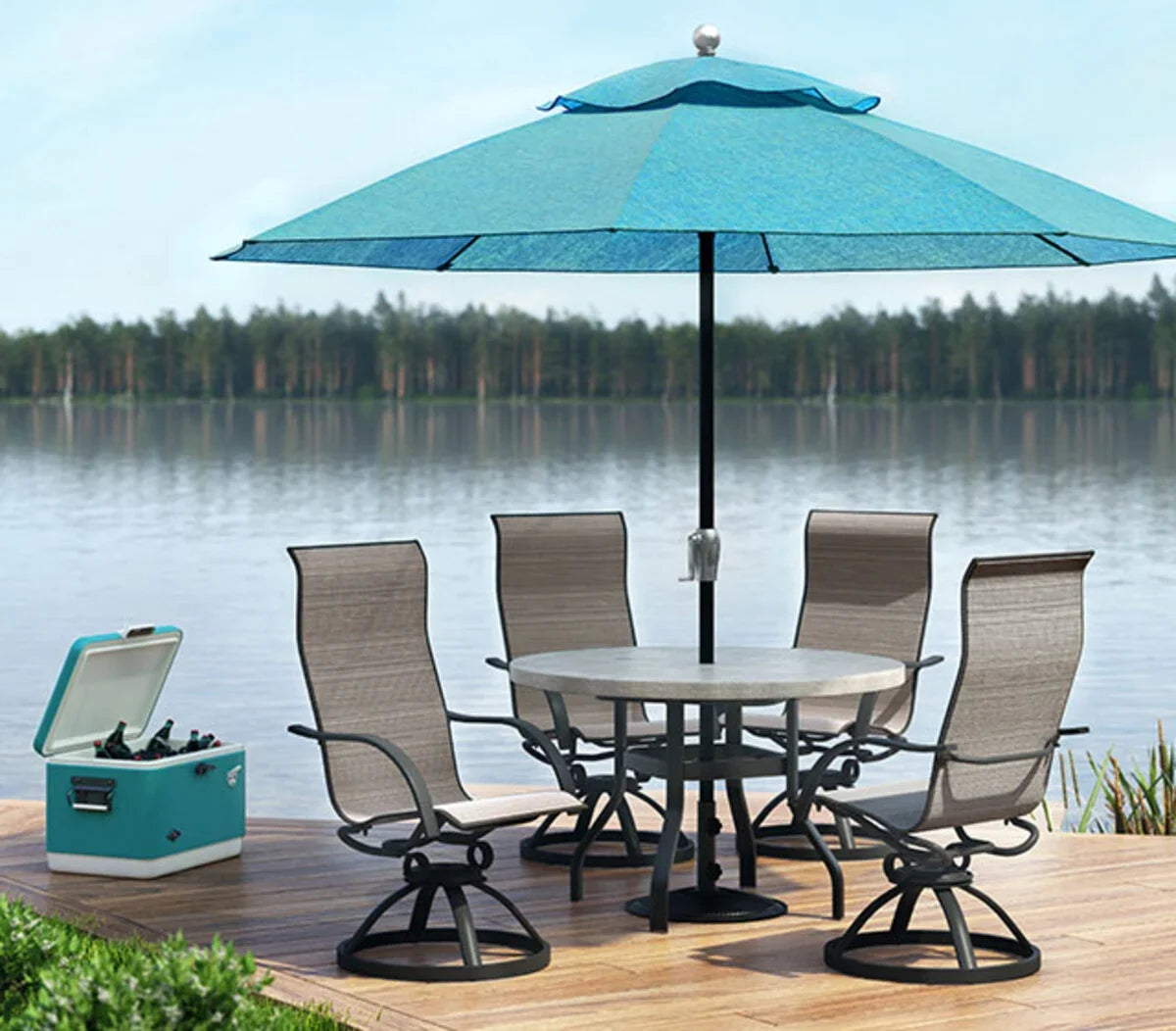 Concrete 42" Round Chat Table 3742RCCTNU by Homecrest