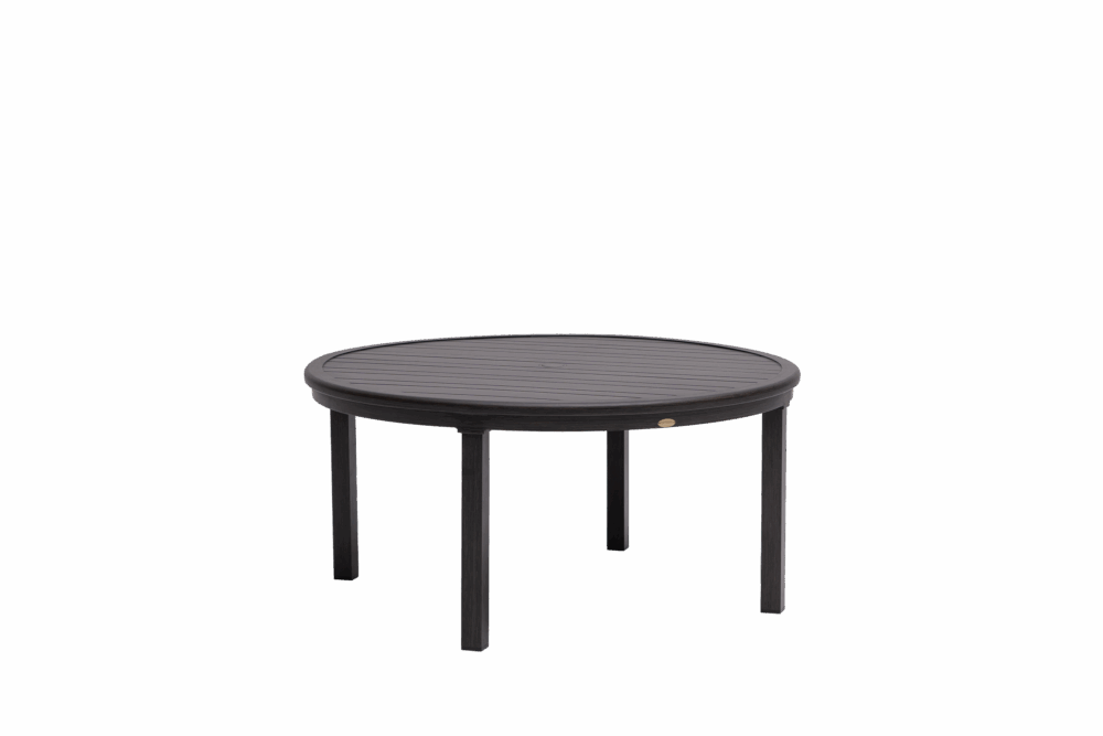 Canbria 48" Round Conversation Table with Umbrella Hole - Rusty Umber