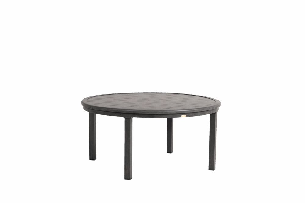 Canbria 48" Round Conversation Table with Umbrella Hole - Opal Grey