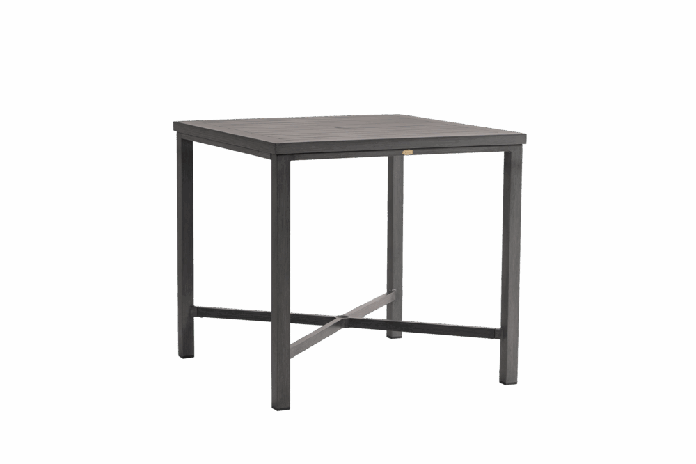 Canbria 39" Square Counter Table with Umbrella Hole - Opal Grey