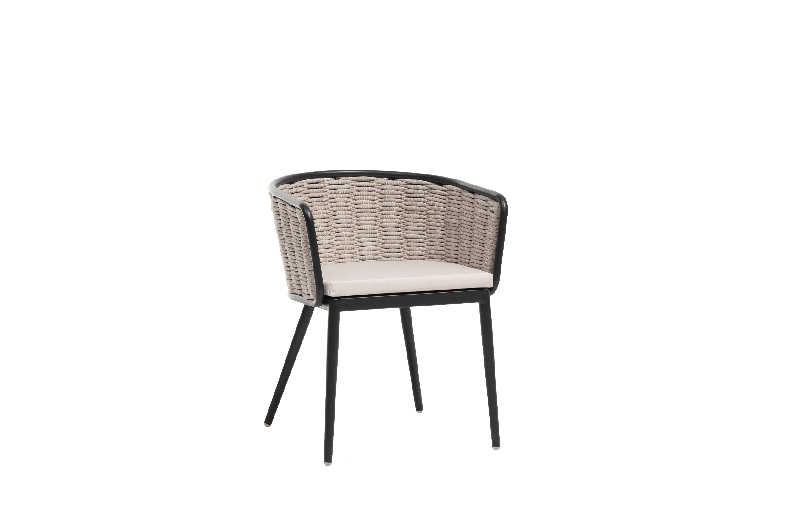 Diva Cushioned Dining Arm Chair - Beige/Graphite