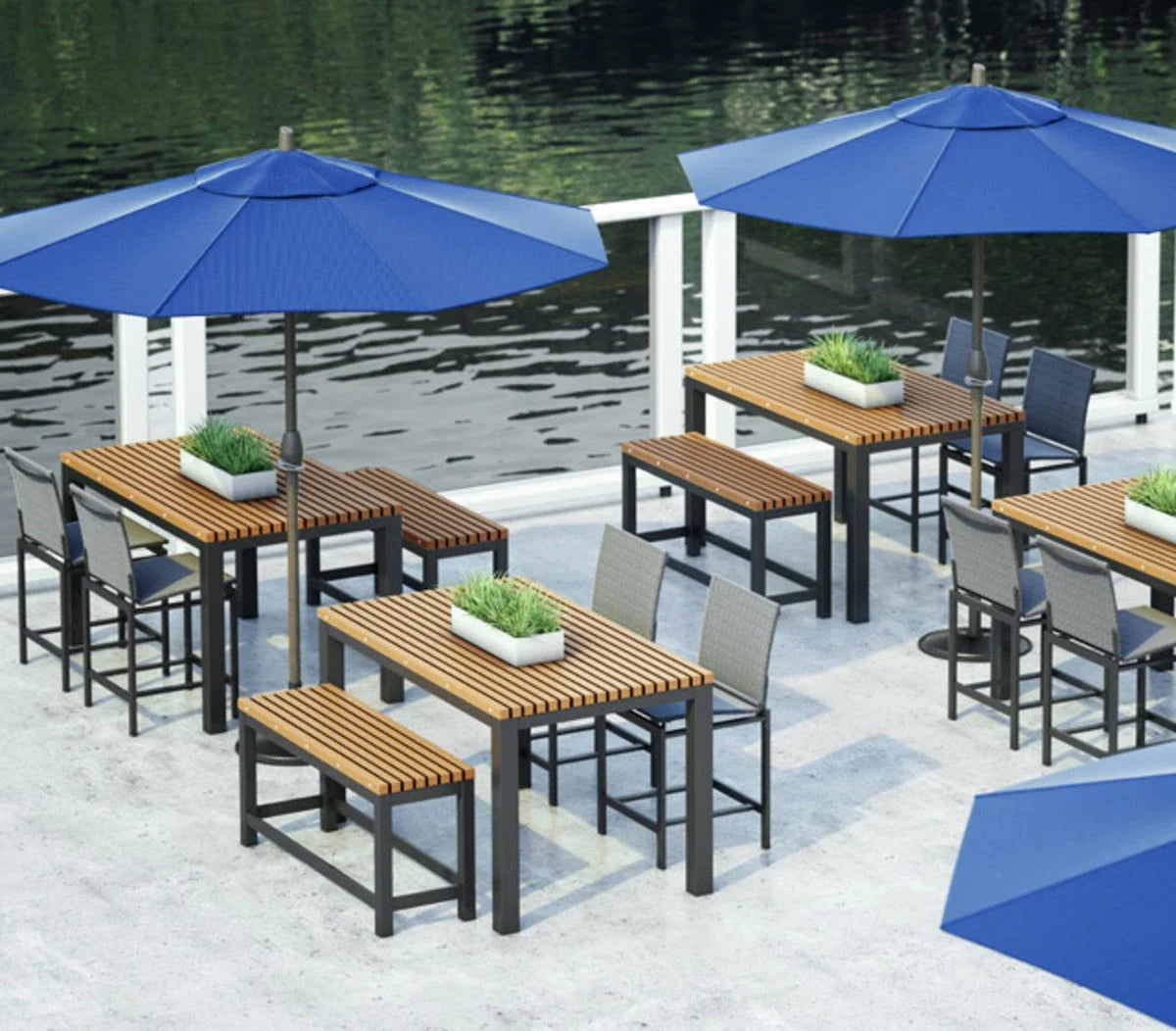 Eden 35.5" x 110" Rectangular Balcony Table 2634110 by Homecrest