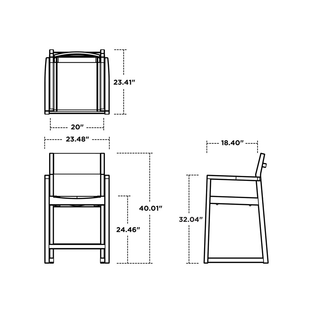 EDGE Sling Counter Arm Chair by Polywood 6