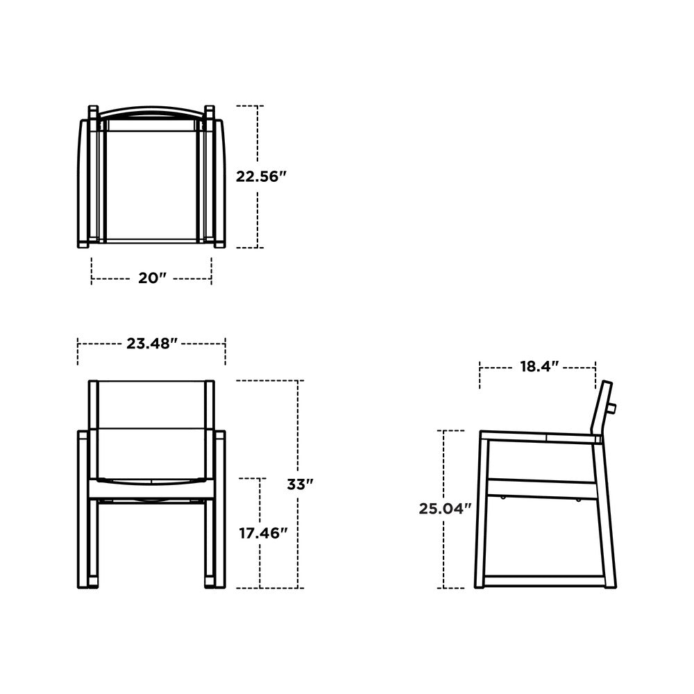 EDGE Sling Dining Arm Chair by Polywood 5