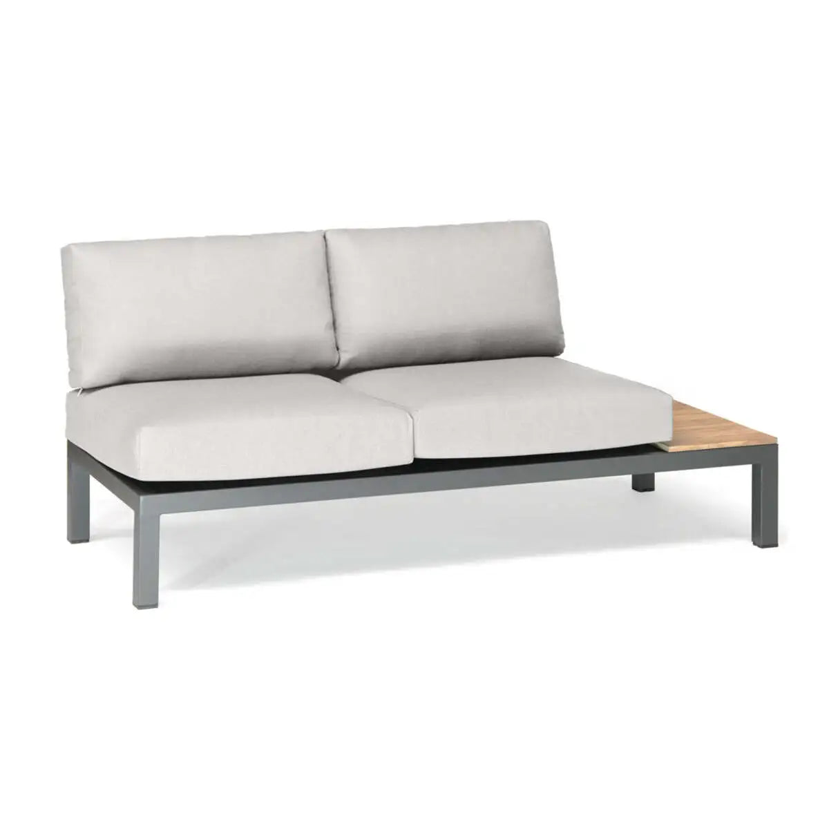 Elba Aluminum 4-Piece Corner Set With Teak Accents