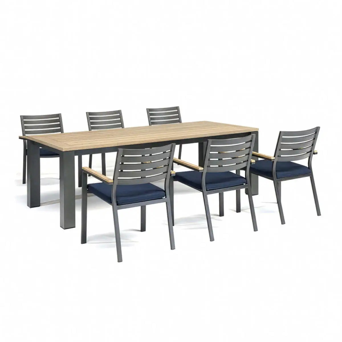 Elba 7-Piece Dining Set with Spectrum Indigo Cushions