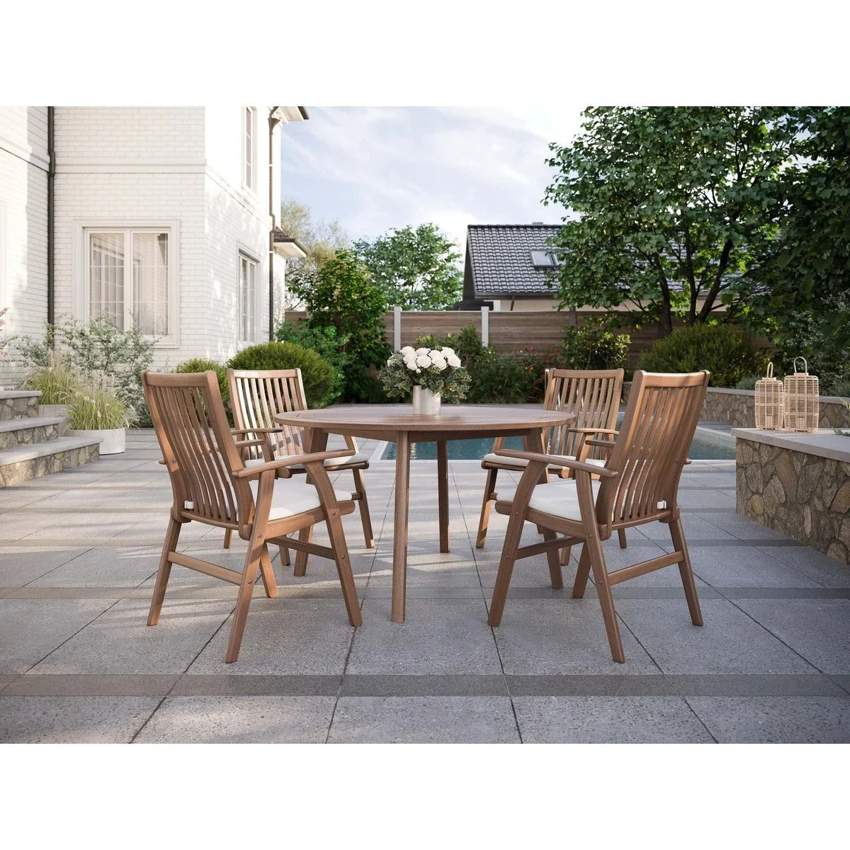 Foundations 52" Round Dining Table with Umbrella Hole