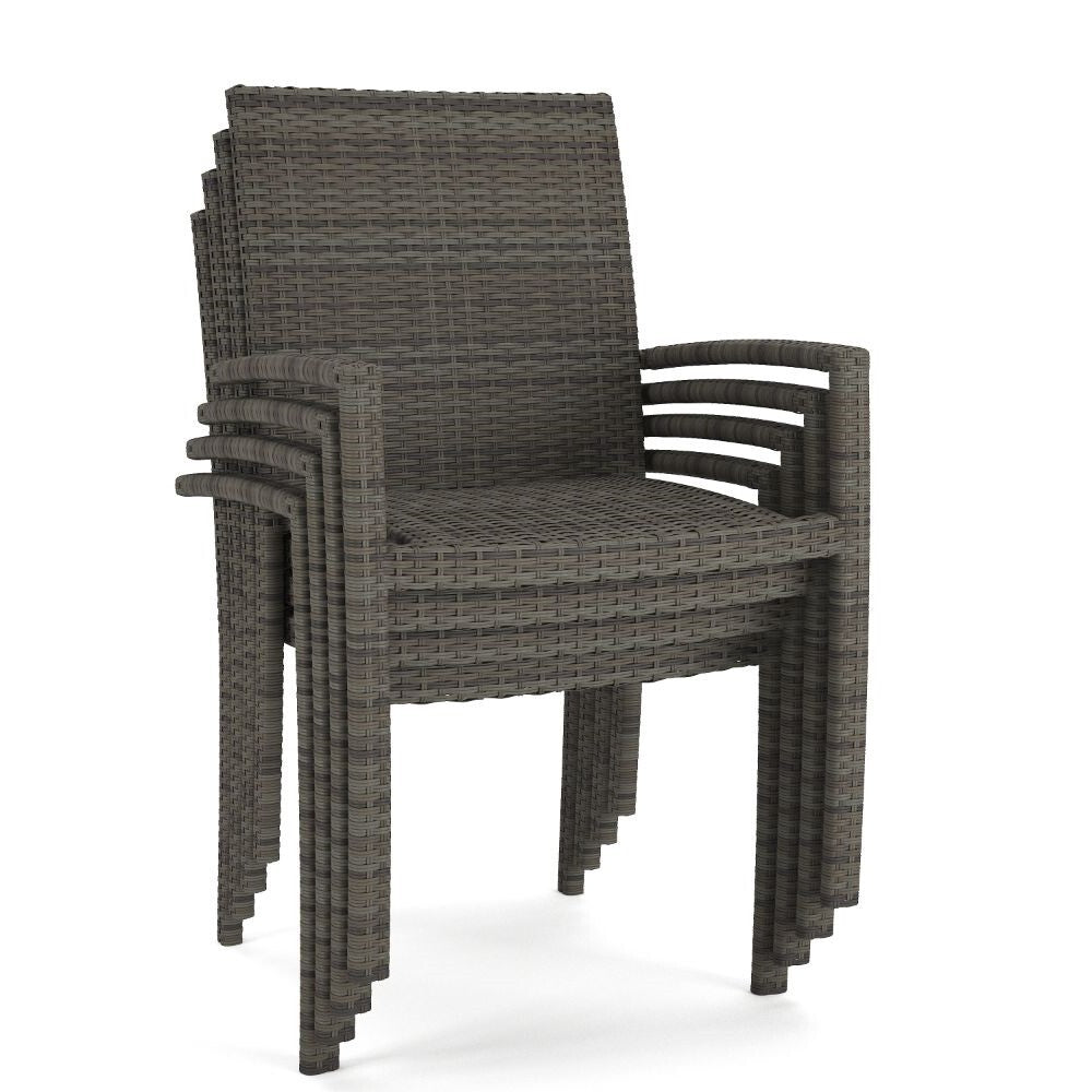 Forever Patio Ravello Wicker Stackable Dining Arm Chair Set of 4
