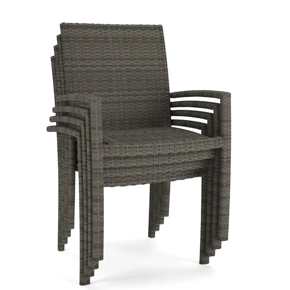 Forever Patio Ravello Wicker Stackable Dining Arm Chair Set of 4
