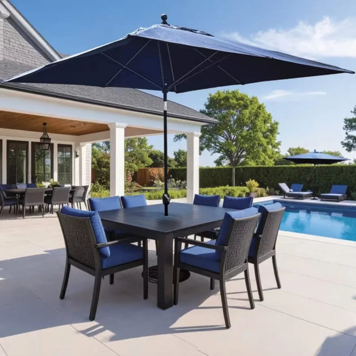 Galtech 799 10' x Square Deluxe Auto-Tilt Market Umbrella Additional Image View 1