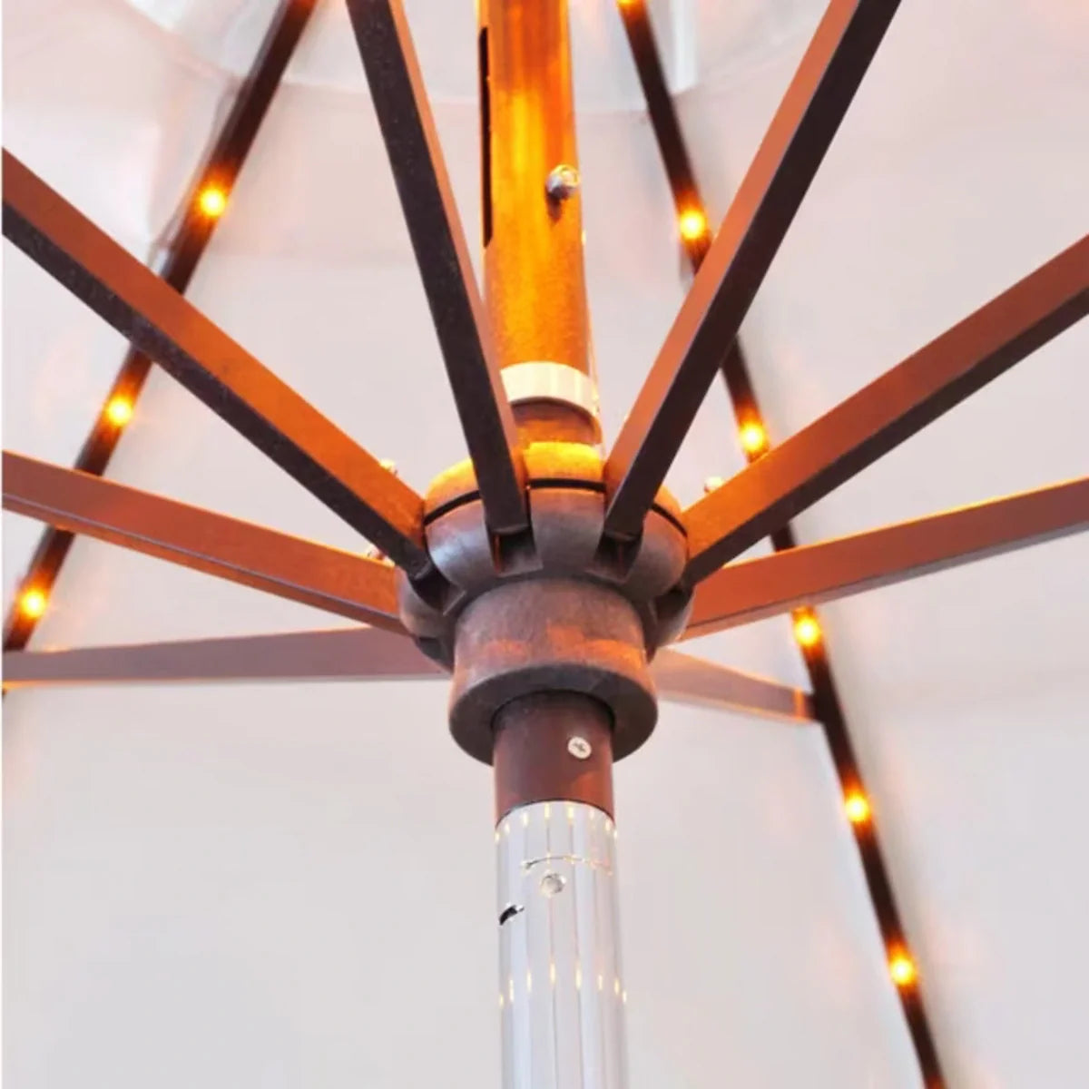 Galtech 986 11' Octagon Auto-Tilt LED Market Umbrella Additional Image View 5