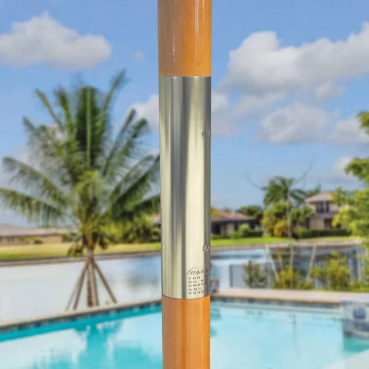 Galtech 131 9' Octagon Manual-Lift Commercial Wood Market Umbrella Additional Image View 3