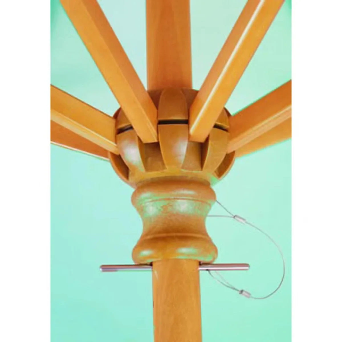 Galtech 131 9' Octagon Manual-Lift Commercial Wood Market Umbrella Additional Image View 4