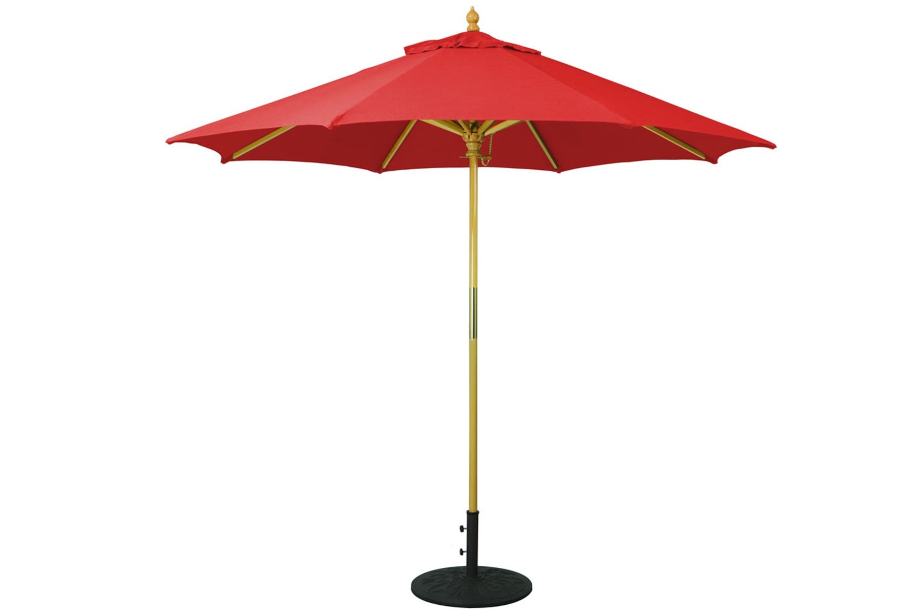 Galtech 9' Octagon Manual-Lift Commercial Wood Market Umbrella (131)