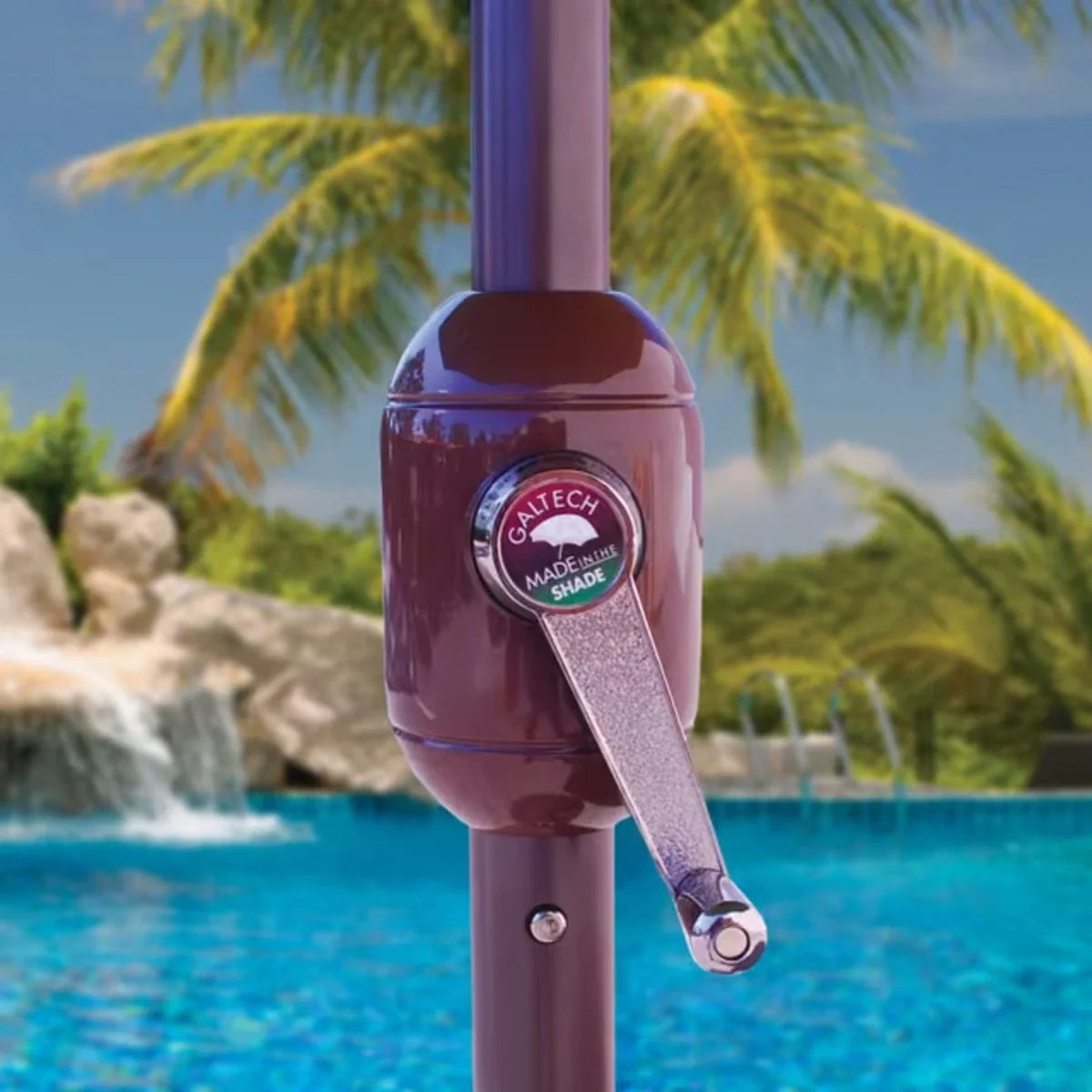 Galtech 636 9' Octagon Manual-Tilt Market Umbrella w/ Fiberglass Ribs Additional Image View 3