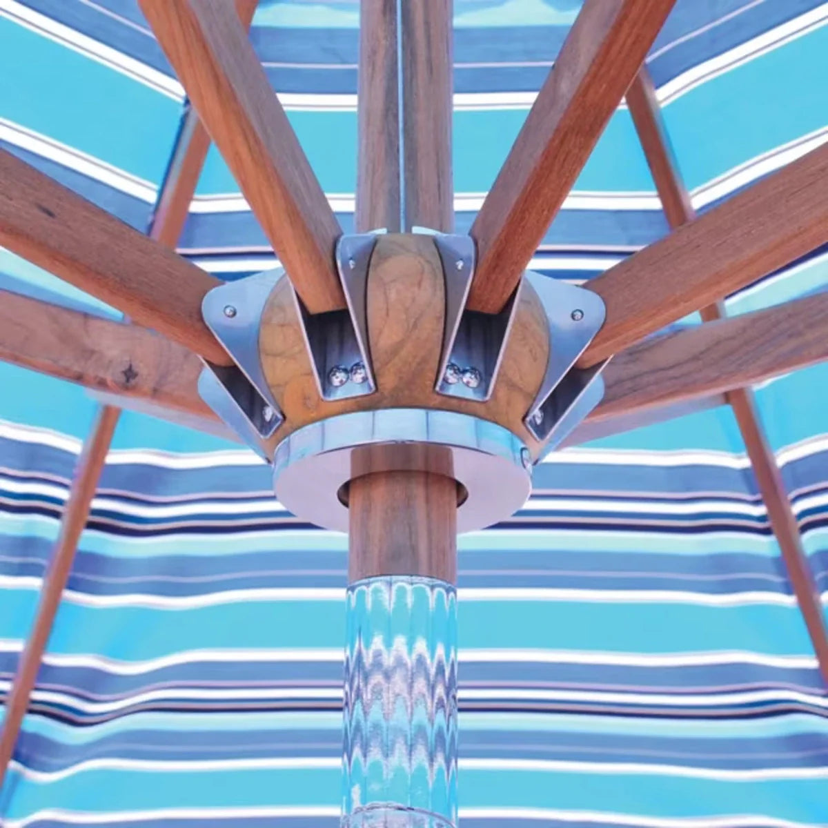 Galtech 537tk 9' Octagon Rotational-Tilt Teak Market Umbrella Additional Image View 1