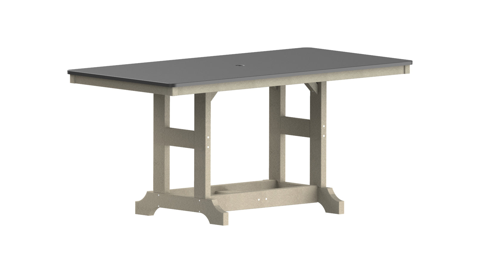 Garden Classic 33" x 66" Rectangular Dining Table - Hammered Top Finish