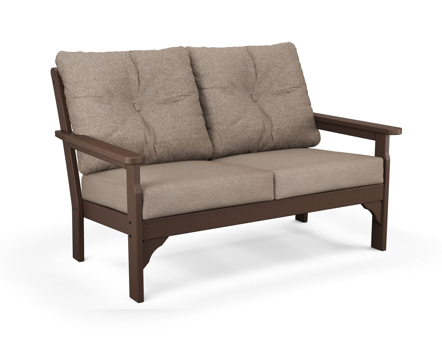 POLYWOOD Vineyard Deep Seating Loveseat Settee - Mahogany