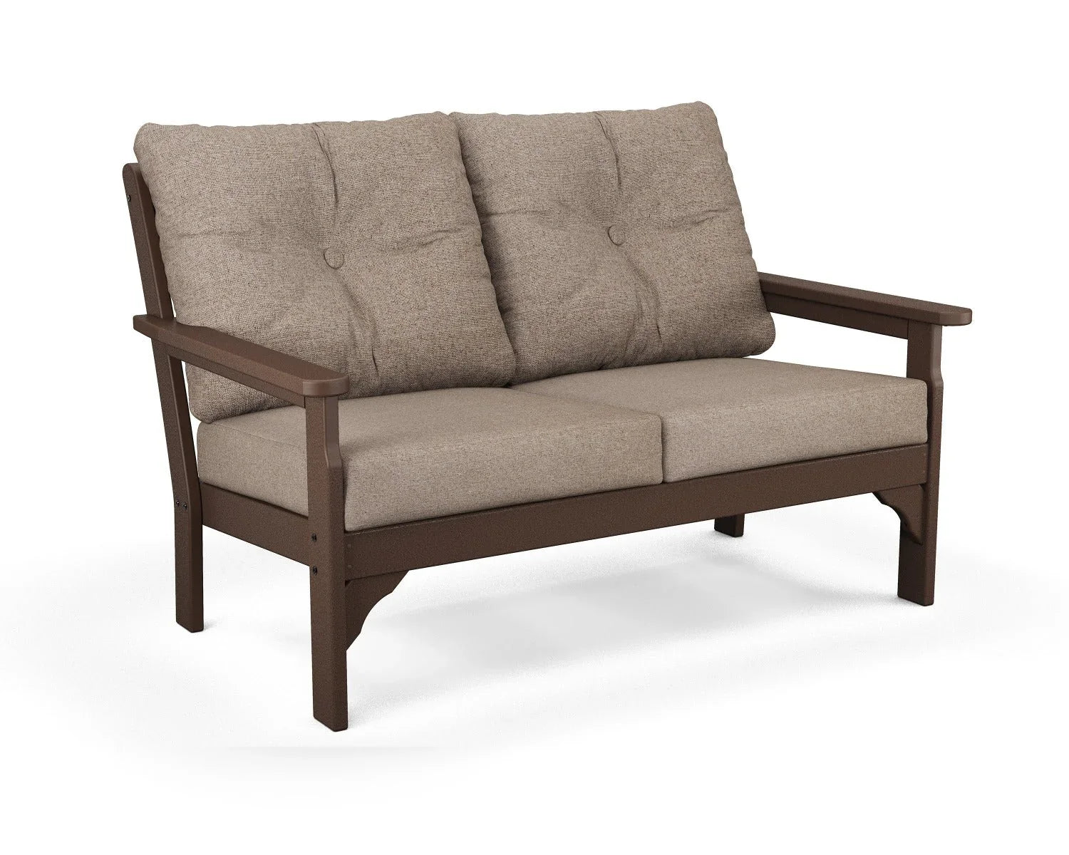POLYWOOD Vineyard Deep Seating Loveseat Settee - Mahogany