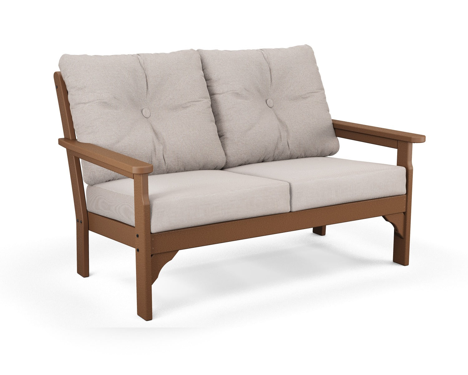POLYWOOD Vineyard Deep Seating Loveseat Settee - Teak