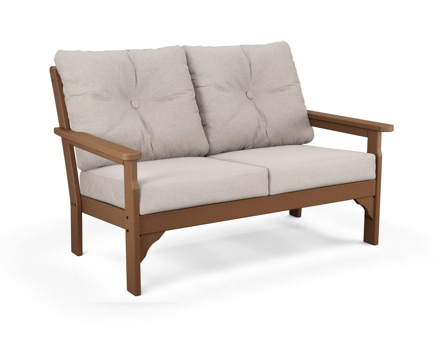 POLYWOOD Vineyard Deep Seating Loveseat Settee - Teak