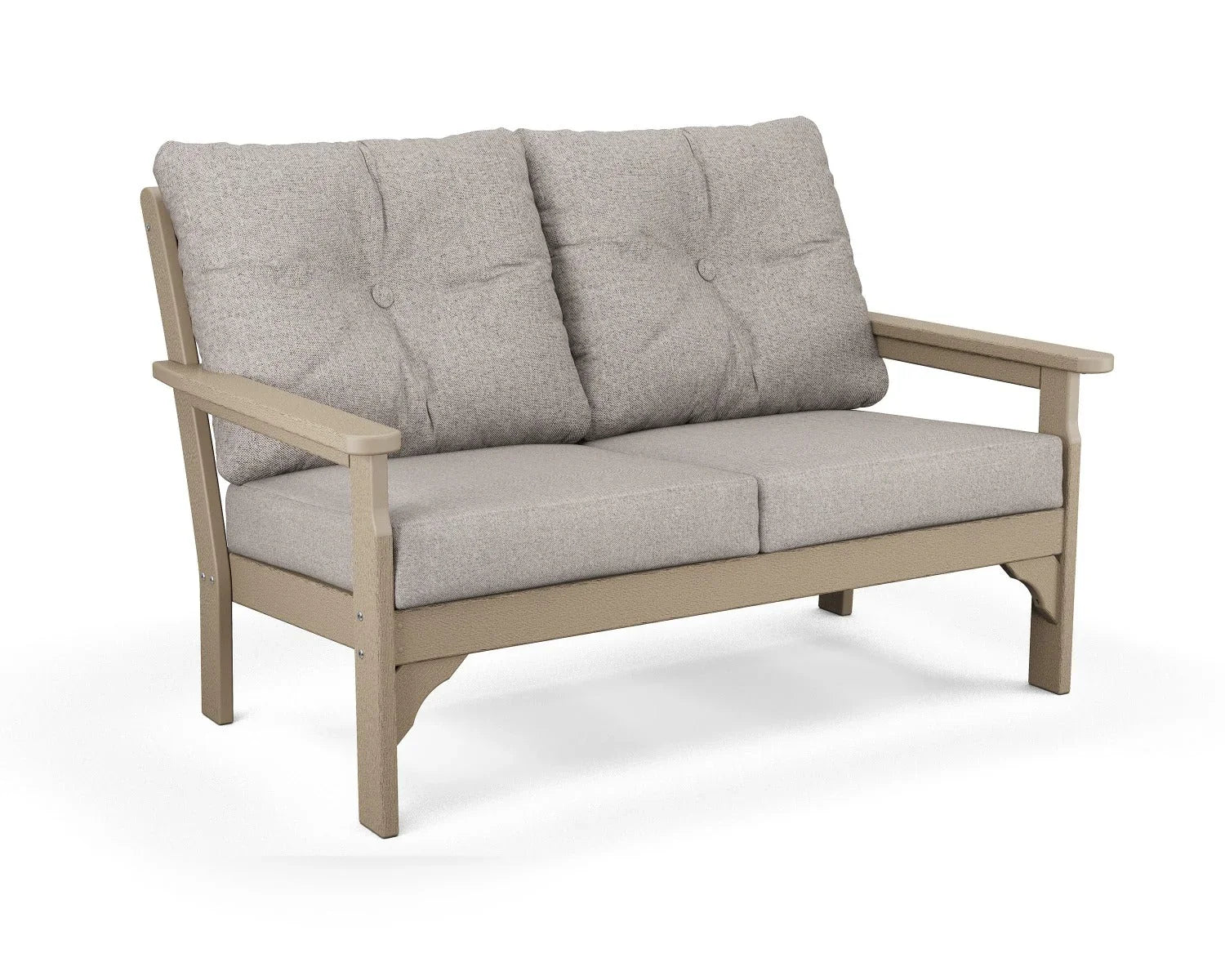 POLYWOOD Vineyard Deep Seating Loveseat Settee - Vintage Sahara