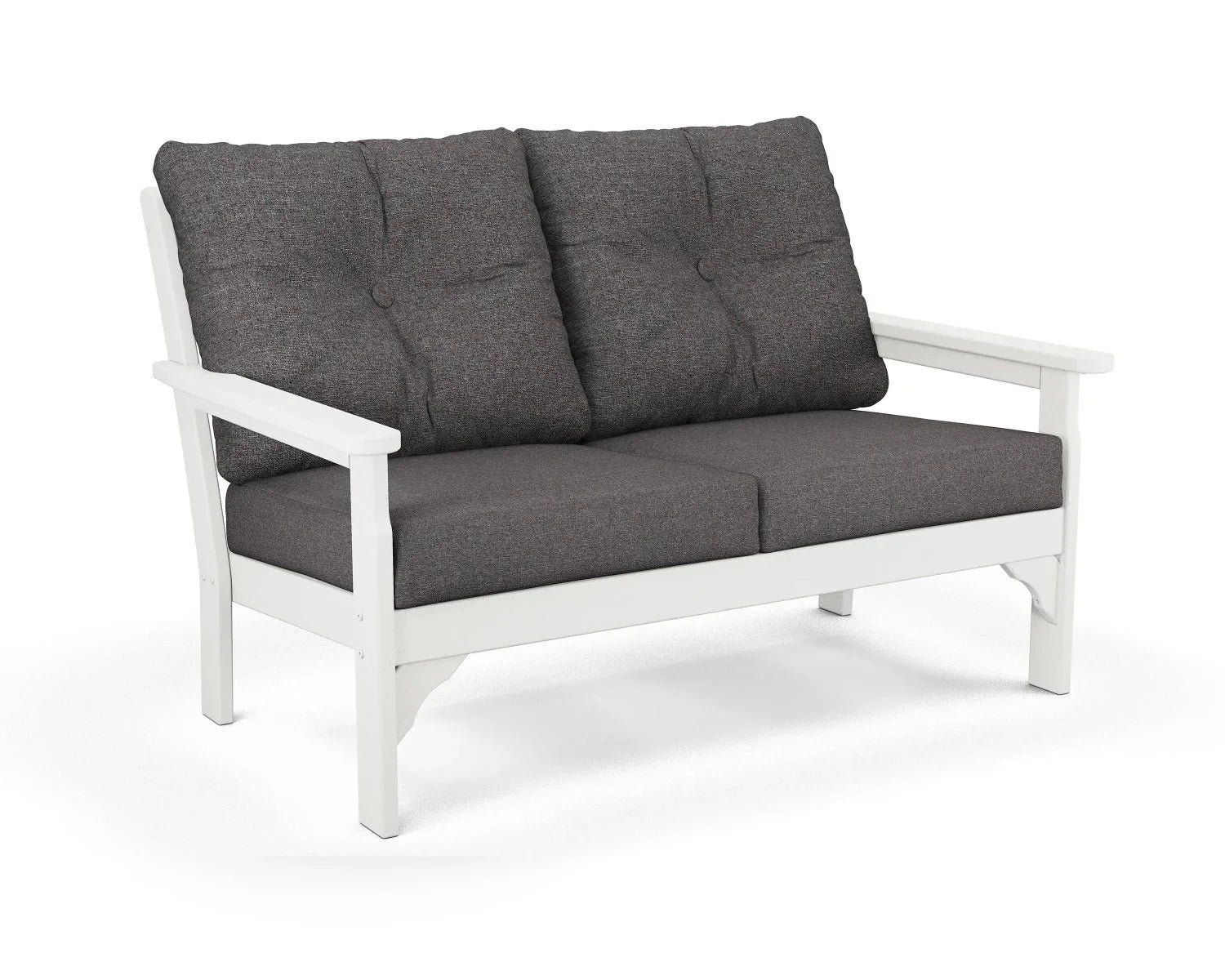 POLYWOOD Vineyard Deep Seating Loveseat Settee - Vintage White