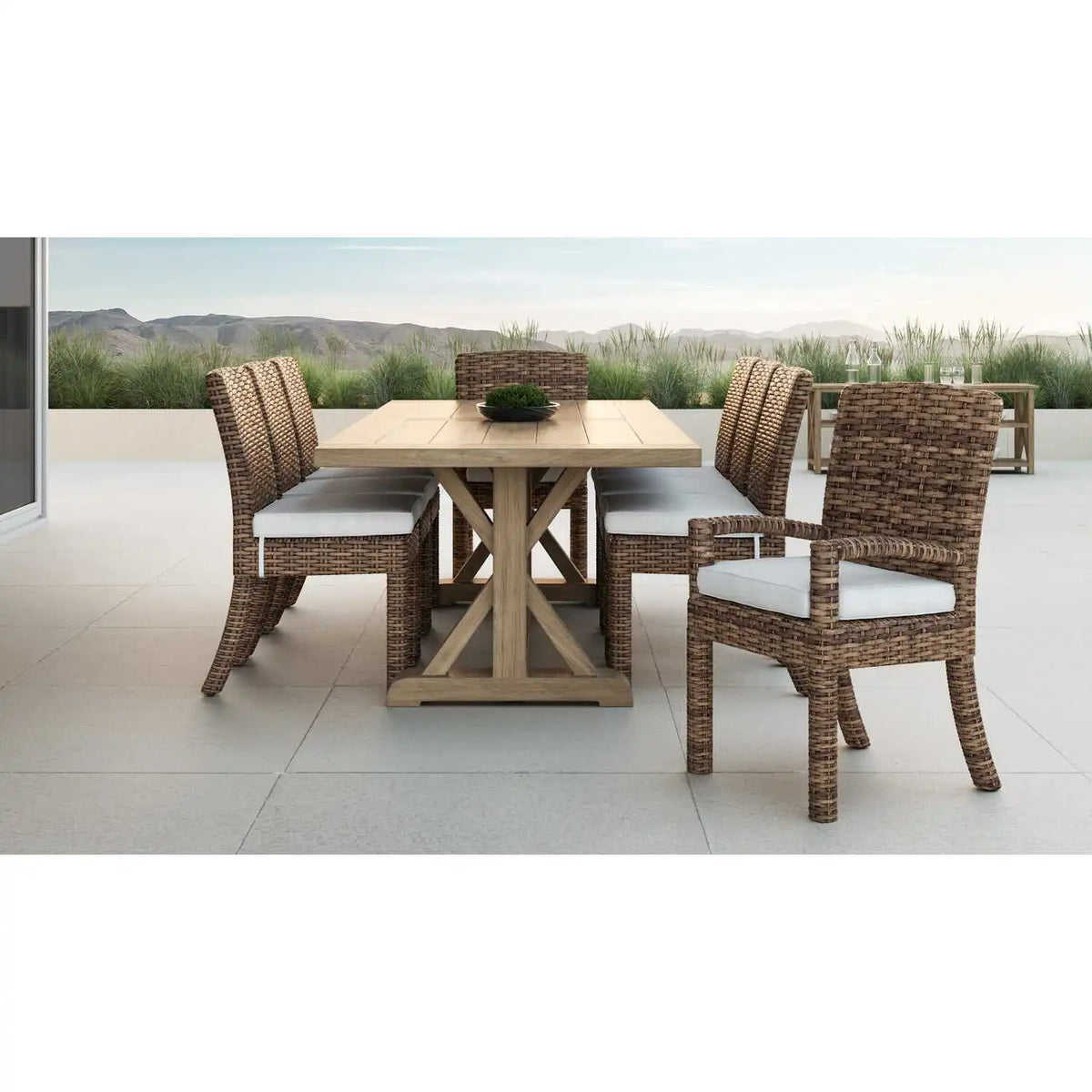 Havana Wicker Cushioned Dining Arm Chair SW1701-1 by Sunset West 4