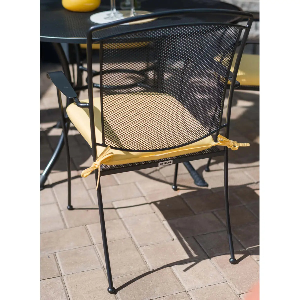 Henley Wrought Iron Mesh Stackable Arm Chair - Set Of 6