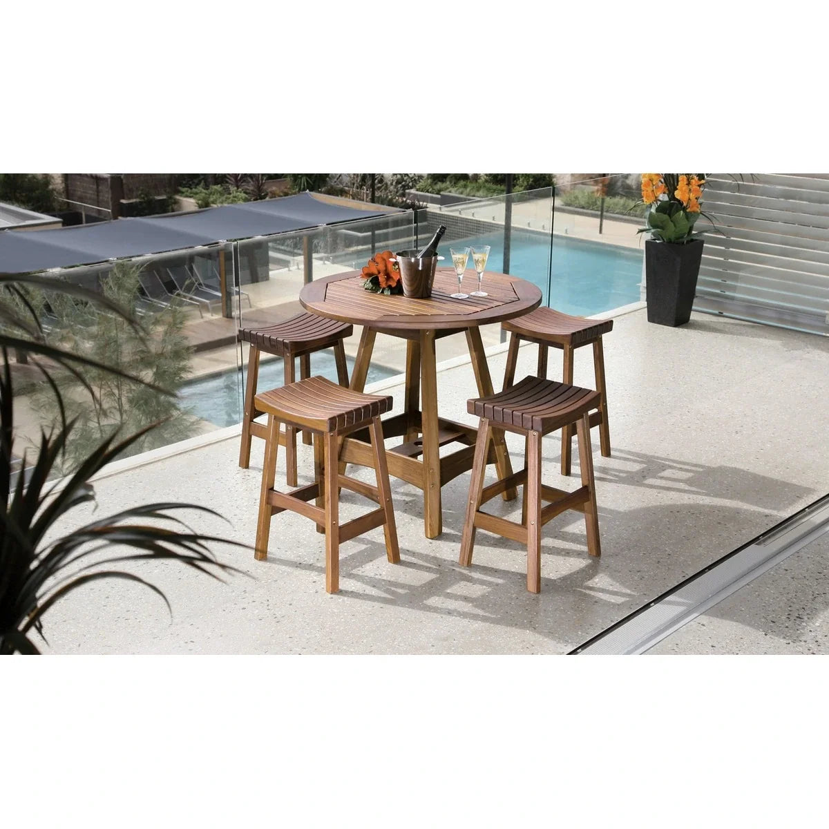 Heritage Capri 41" Round Bar Table with Umbrella Hole