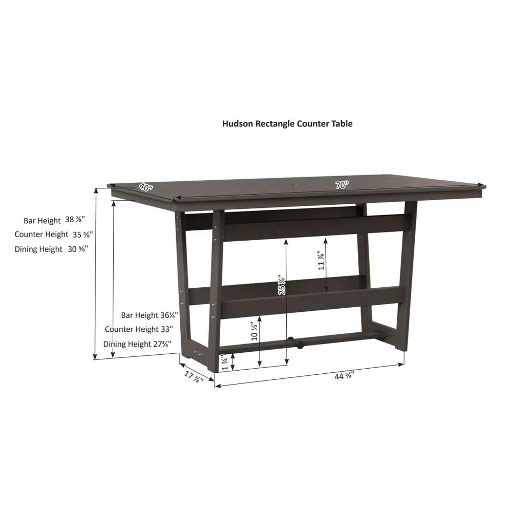 Hudson 40" x 70" Rectangular Dining Table
