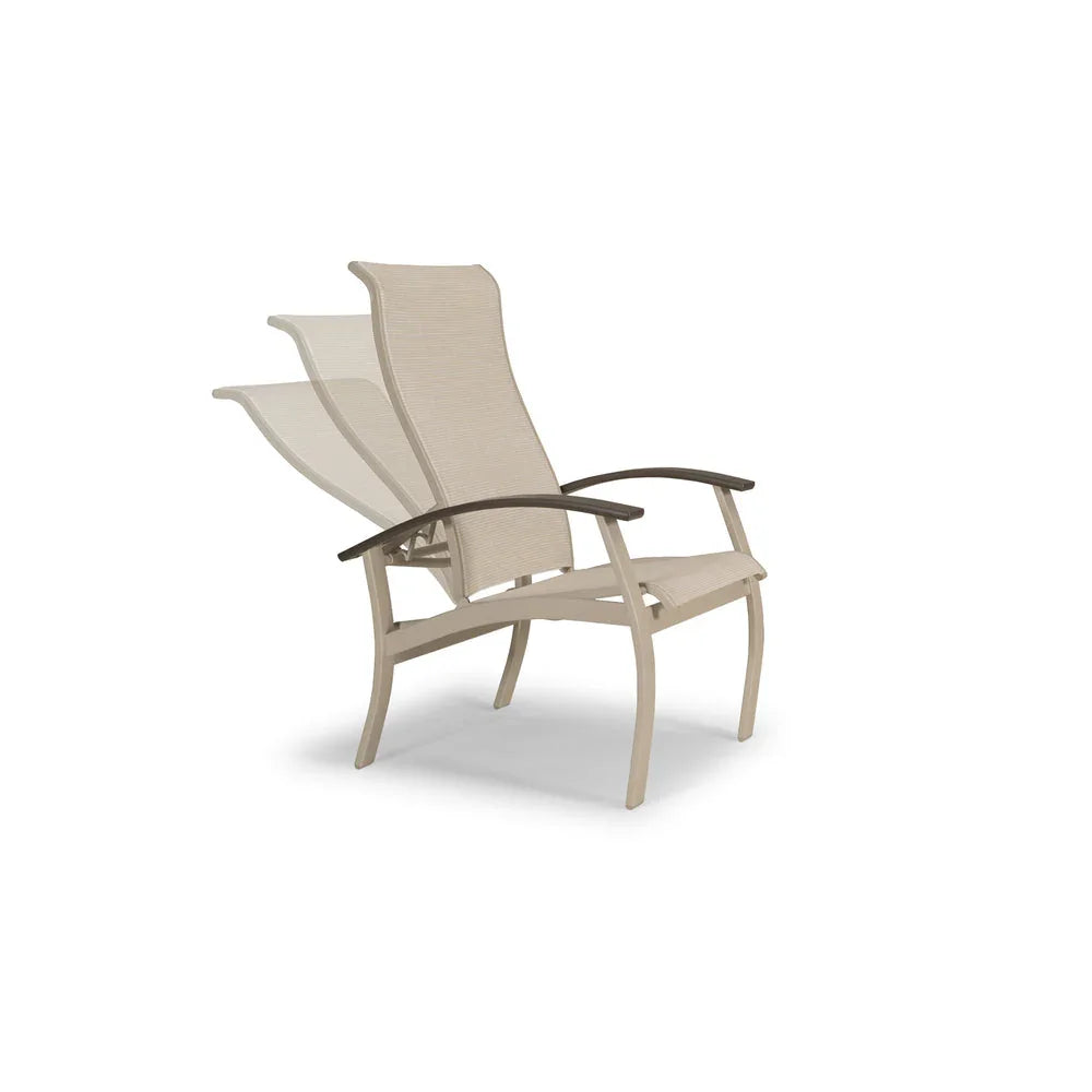 Telescope Casual Belle Isle MGP/Aluminum Sling Dining Arm Chair with Adjustable Back