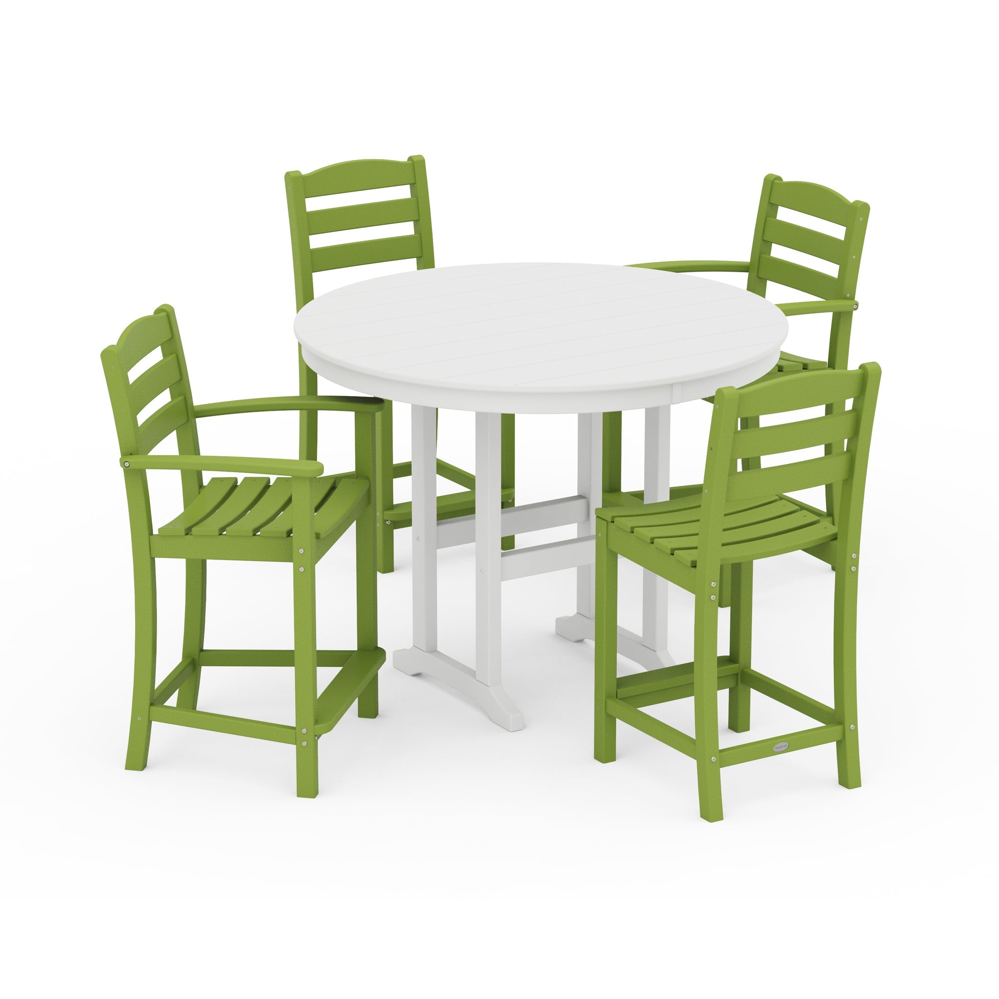 La Casa Cafe 5-Piece Round Farmhouse Counter Dining Set 9